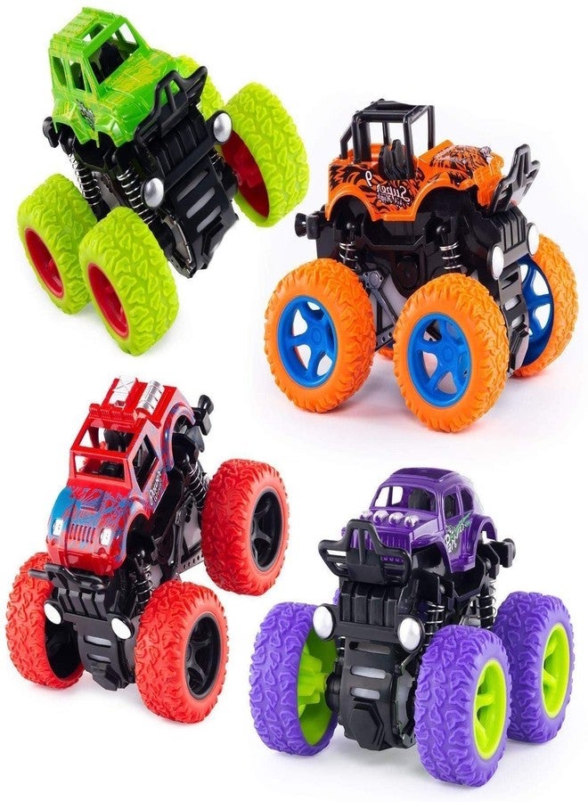 PULSBERY Plastic Unbreakable 4 Wheel Friction Powered Mini Rock Trucks Cars - Drive Vehicles Toys for Boys with Big Rubber Tires,Random,Pack of 1 - Image 4